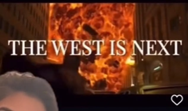 El mensaje 'West Is Next' aparece en medio de la destrucción al final del clip