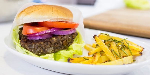 Hamburguesas vegetarianas de champiñones y lentejas