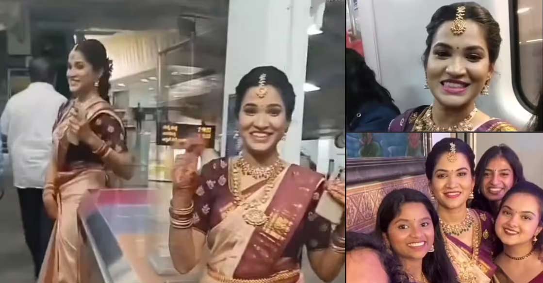 Bengaluru bride's detour through metro rail to avoid traffic block goes viral