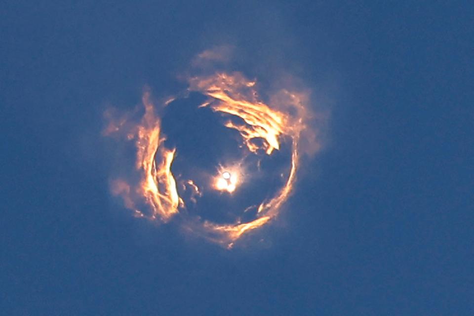 SpaceX de espacio como se ve durante su vuelo de prueba de su prueba
