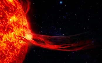 Solar Prominence Massive Flare Plasma Storm