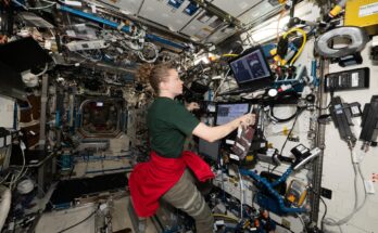 NASA astronaut and Expedition 73 Flight Engineer Zena Cardman operates the robotics workstation in the International Space Station’s Destiny laboratory module during a computerized test tracking space-related effects on her brain function. Part of the CIPHER suite of 14 human research investigations, the cognition study could lead to advanced tools like brain scans and task simulations for future long-duration missions.