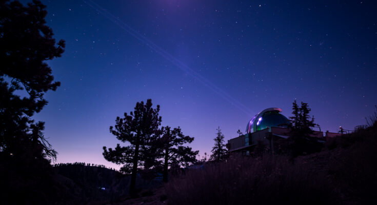 Infrared photograph, the Optical Communications Telescope Laboratory at JPL’s Table Mountain Facility