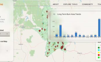 HydroFlame’s online interface shows historical fire data for Montana’s Clark Fork Basin watershed from 2006 to 2020.