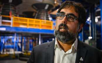 Amit Kshatriya, then NASA deputy associate administrator of the Moon to Mars Program, speaks to the press during an Artemis media event in the Vehicle Assembly Building at Kennedy Space Center in Florida, on Dec, 16, 2024.