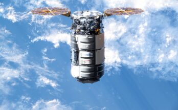 Northrop Grumman's Cygnus cargo craft, carrying 8,200 pounds of science and supplies, approaches the International Space Station for a capture with the Canadarm2 robotic arm commanded by Expedition 71 Flight Engineer Matthew Dominick of NASA. The maneuver marked the 50th free-flying capture for the Canadarm2 robotic arm.