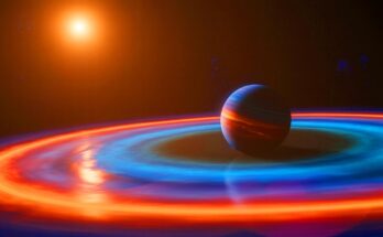 Illustration of a gas giant planet around Alpha Centauri A as detected by NASA's James Webb Space Telescope.