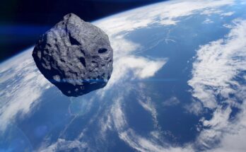 Planet Earth Asteroid in Space