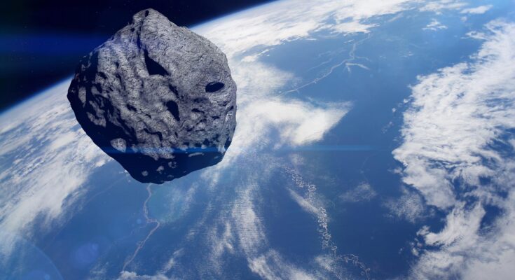 Planet Earth Asteroid in Space