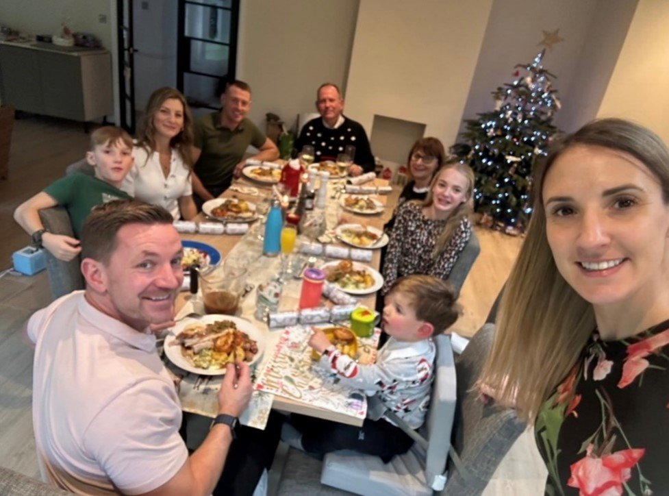 Layla y su familia en Navidad