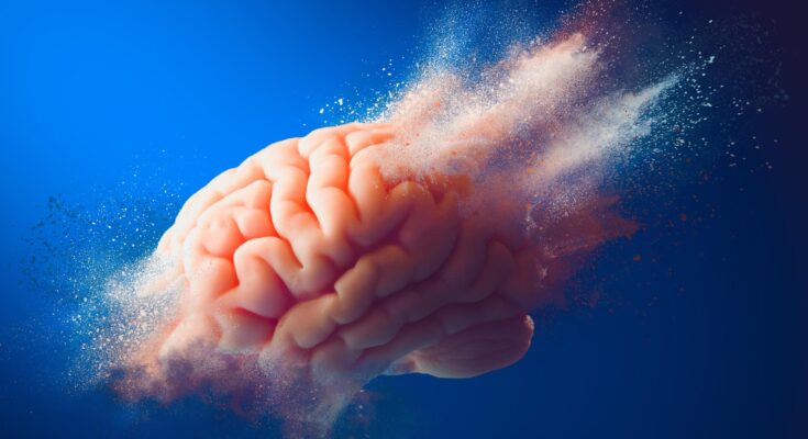 Exploding Brain Dementia Concept Close