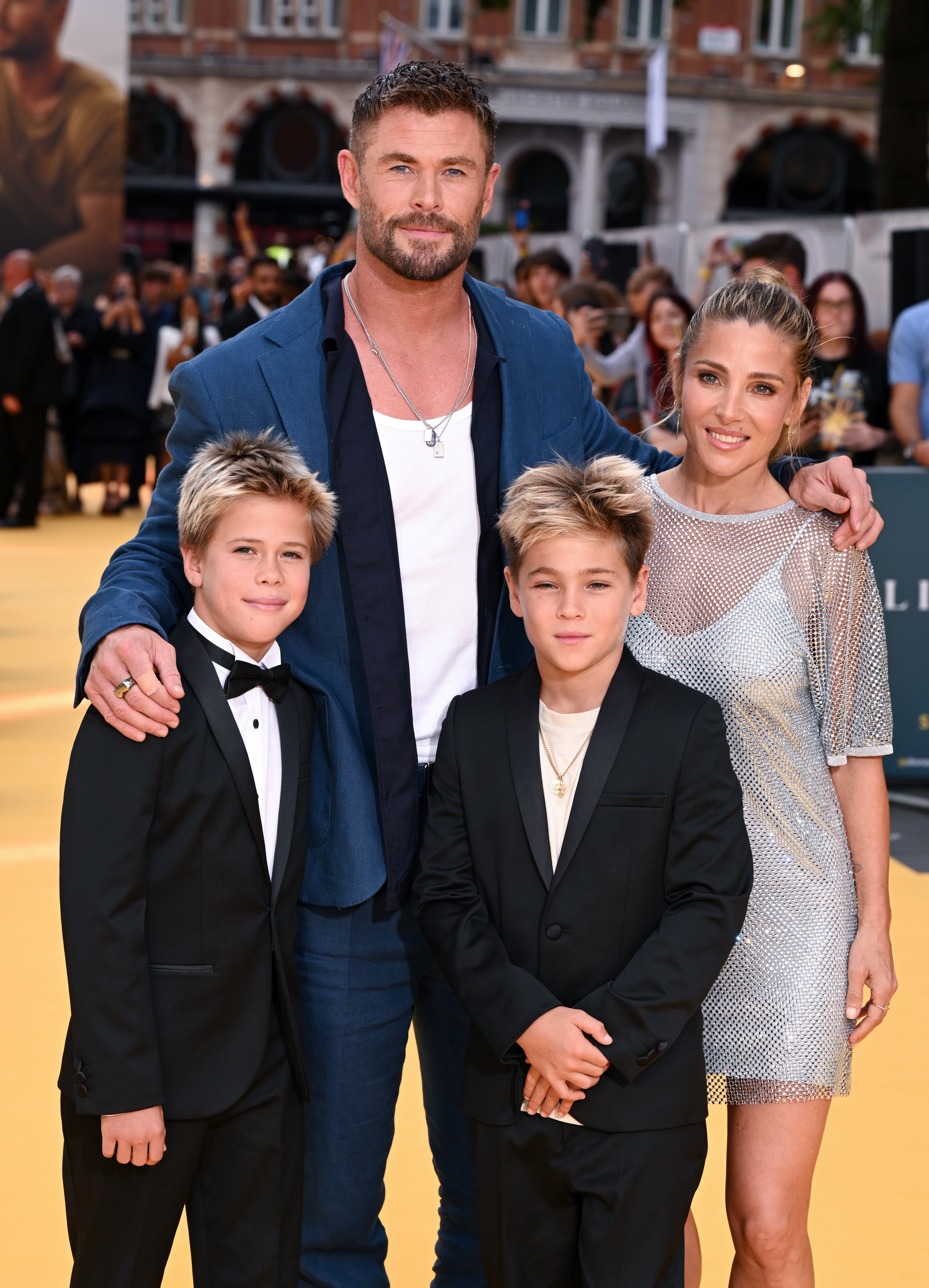 Chris y Elsa con sus hijos el pasado mes de julio
