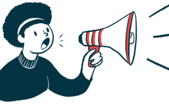 An illustration of a woman using a megaphone.