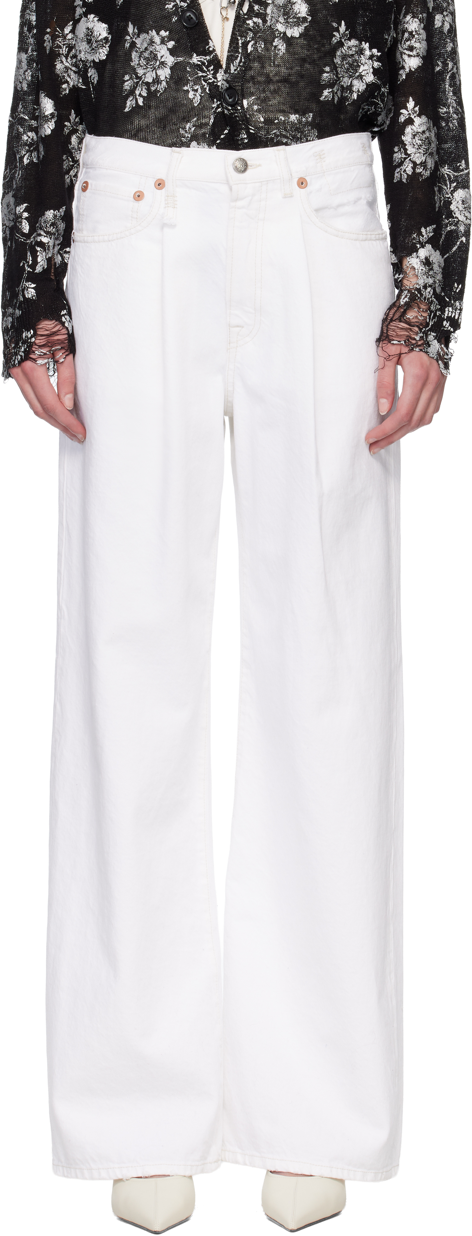Vaqueros Damon holgados blancos exclusivos de Ssense